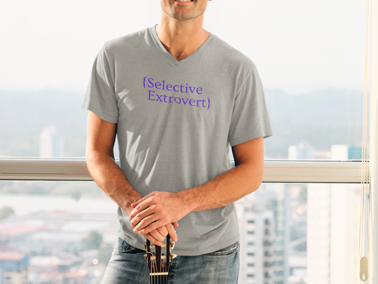 Selective Extrovert V-Neck Tee - Bella+Canvas Unisex Jersey Short Sleeve, Effortless Style, Great Gift for the Discerning Introvert
