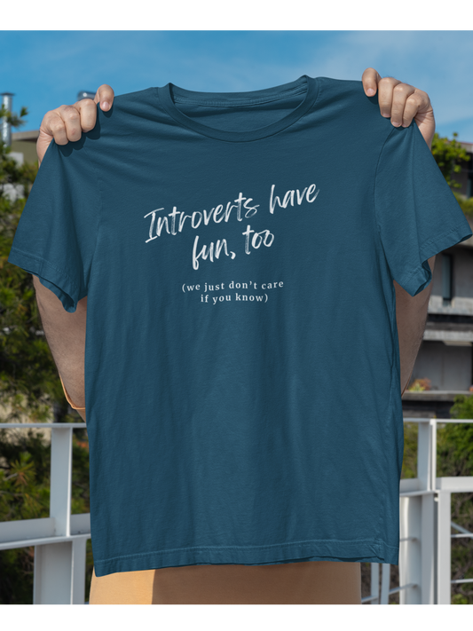 Introverts Have Fun Too Tee | Unisex Bella + Canvas Jersey Short Sleeve T-Shirt, Funny Introvert Top, Casual Wear, Gift for Introverts, Cool Graphic Tee, Layering Tee