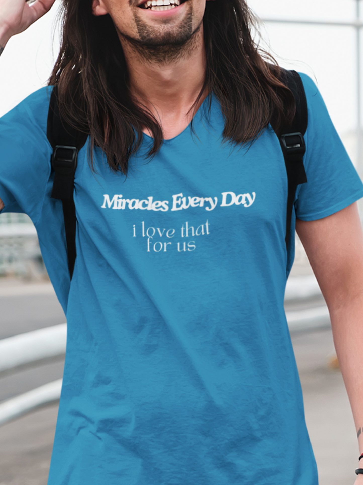 Miracles Every Day I Love That for Us V-Neck Tee, Main Character Energy, Great Gift, Layering Tee, Positive Mindset, Gildan V-Neck Tee, Fun T-Shirt, Miracle Shirt
