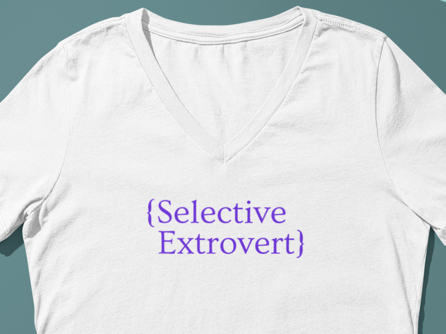 Selective Extrovert V-Neck Tee - Bella+Canvas Unisex Jersey Short Sleeve, Effortless Style, Great Gift for the Discerning Introvert