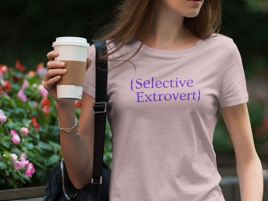 Selective Extrovert Tee, Ideal Gift for Introverts, Bella+Canvas Comfortable Unisex Jersey Tee, Casual Wear, Trendy Graphic T-Shirt, Social Life Apparel