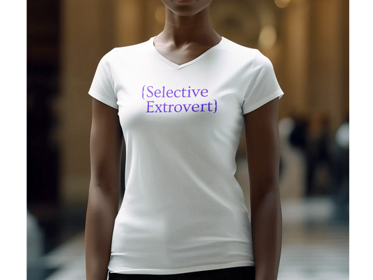 Selective Extrovert V-Neck Tee - Bella+Canvas Unisex Jersey Short Sleeve, Effortless Style, Great Gift for the Discerning Introvert