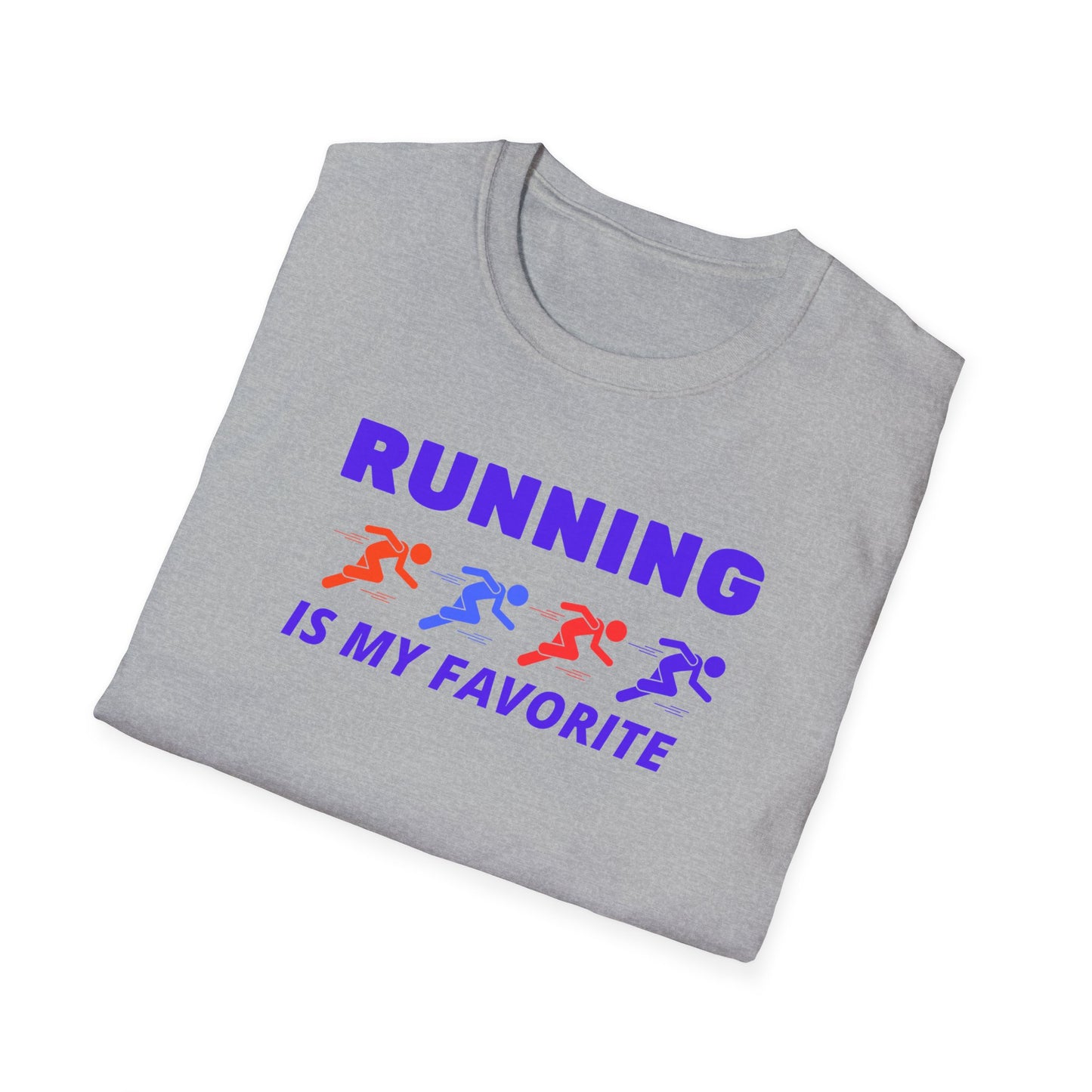Running Is My Favorite Gildan Softstyle T-Shirt, Unisex T-Shirt, Athletic Tee, Gift for Runners, Fitness Apparel, Sports Fan Merchandise, Fun Tee